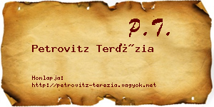 Petrovitz Terézia névjegykártya